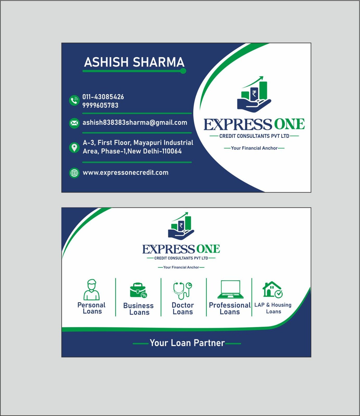 Express One Credit Consultants Visiting Card