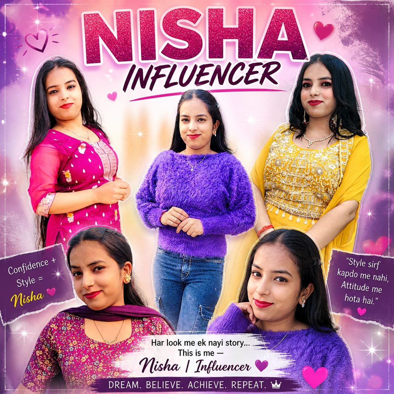 Nisha poster - pink outfit