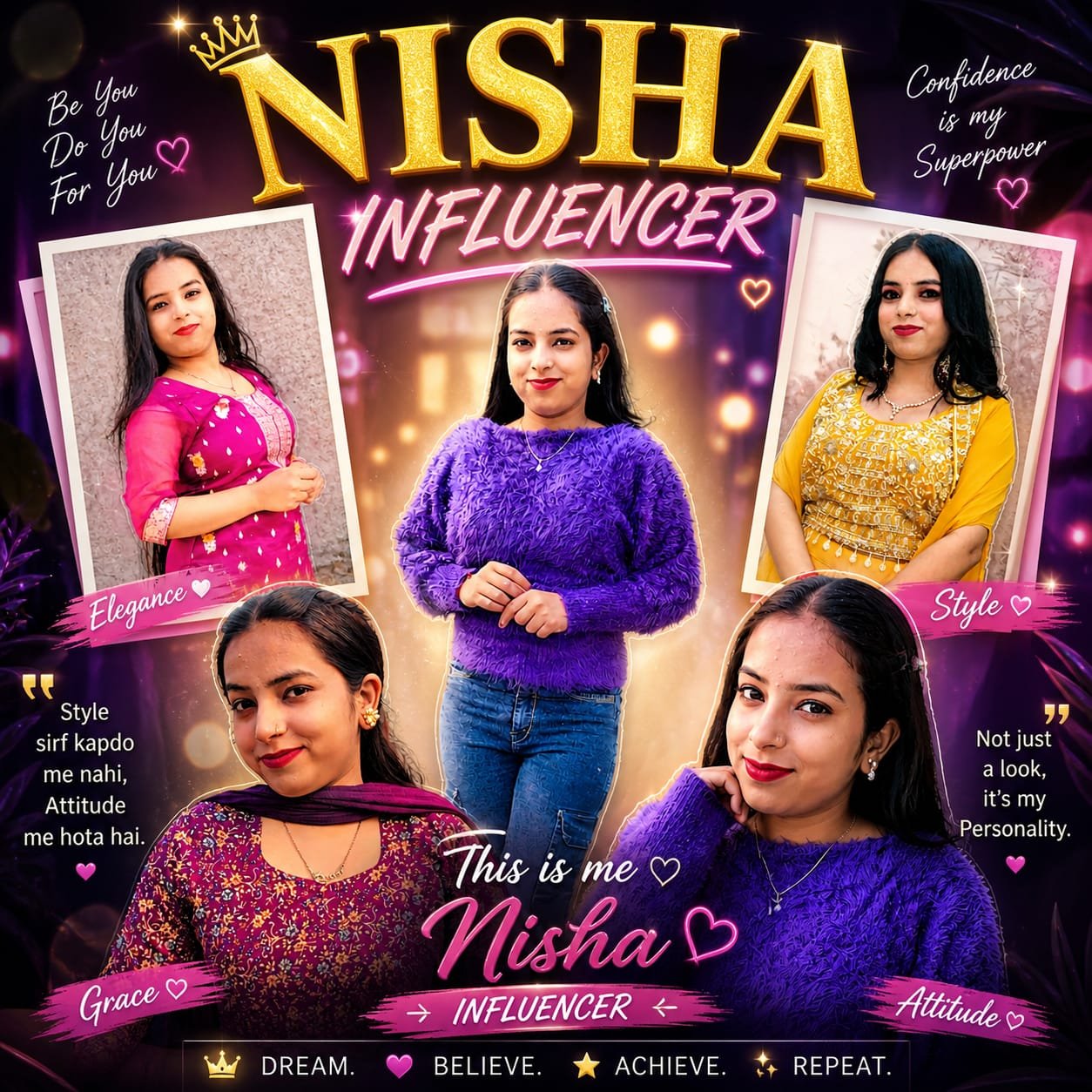 Nisha poster - yellow outfit