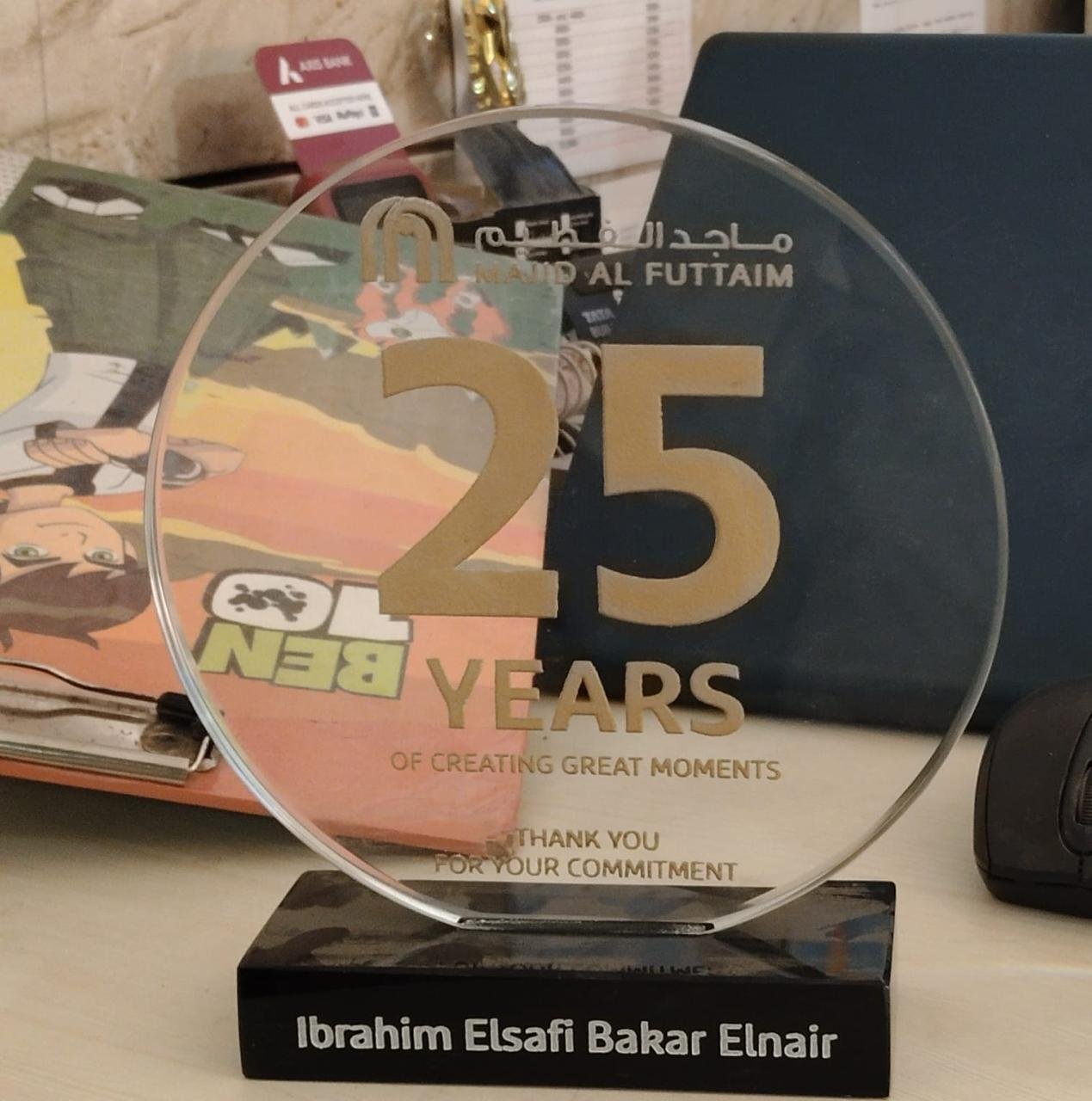 Corporate 25 years anniversary crystal award