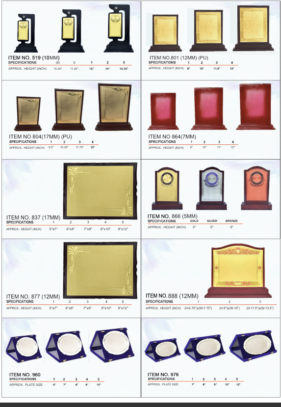 New Range of Trophies & Awards